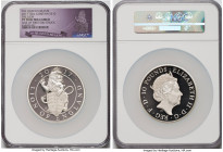 Elizabeth II silver Proof Piefort "Queen's Beasts - Lion of England" 10 Pounds (10 oz) 2017 PR70 Ultra Cameo NGC, S-QBCSD1. Graded Presentation Mintag...