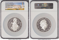 Elizabeth II silver Proof "Queen's Beasts - Unicorn of Scotland" 10 Pounds (5 oz) 2017 PR69 Ultra Cameo NGC, S-QBCSD2. The Queen's Beasts series. One ...
