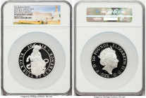 Elizabeth II silver Proof "Queen's Beasts - Black Bull of Clarence" 10 Pounds (5 oz) 2018 PR69 Ultra Cameo NGC, S-QBCSD4. The Queen's Beasts series. O...