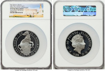 Elizabeth II silver Proof "Queen's Beasts - White Greyhound of Richmond" 10 Pounds (5 oz) 2021 PR69 Ultra Cameo NGC, S-QBCSD9. Queen's Beasts series. ...