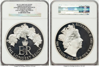 Elizabeth II silver Proof "Longest Reigning Monarch" 500 Pounds (1 Kilo) 2015 PR70 Ultra Cameo NGC, S-NH4. One of First 100 Struck. HID09801242017 © 2...