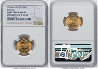 Estados Unidos Mint Error - Straight Clip at 11:30 "Olmec Culture" 20 Centavos 1983-Mo MS65 NGC, Mexico City mint, KM491. An extremely lustrous error ...