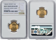 Estados Unidos Mint Error - Straight Flip at 12 O'clock "Olmec Culture" 20 Centavos 1984-Mo MS66 Red NGC, Mexico City mint, KM491. HID09801242017 © 20...