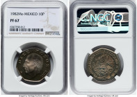 Estados Unidos Proof 10 Pesos 1982-Mo PR67 NGC, Mexico City mint, KM477. Beginning to exhibit dark toning that shadows the obverse devices. HID0980124...