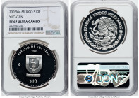 Estados Unidos silver Proof "Yucatan - 180th Anniversary of Federation" 10 Pesos 2003-Mo PR67 Ultra Cameo NGC, Mexico City mint, KM680. The only one o...
