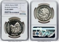 Estados Unidos silver Proof "Revolution Anniversary" 500 Pesos 1985-Mo PR68 Cameo NGC, Mexico City mint, KM511. Top Pop at NGC as the only coin graded...