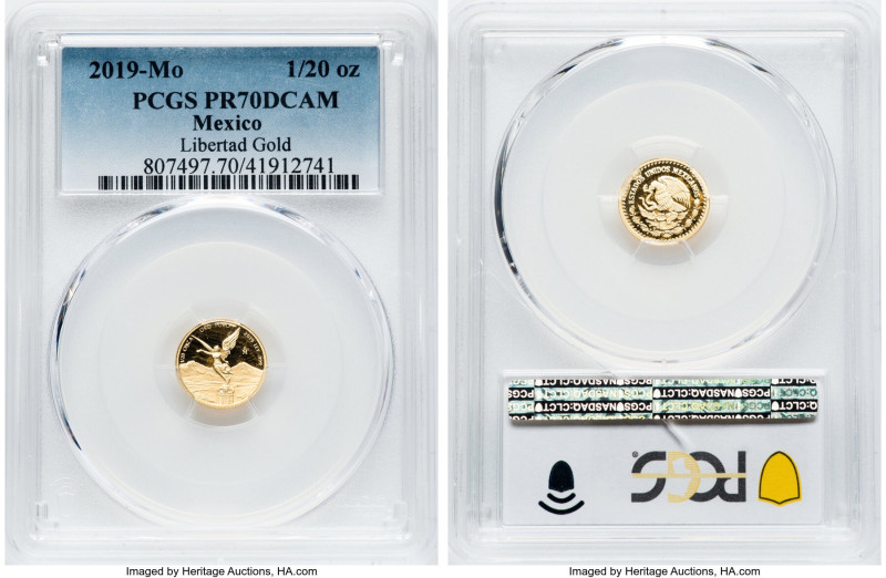 Estados Unidos gold Proof "Libertad" 1/20 Onza 2019-Mo PR70 Deep Cameo PCGS, Mex...