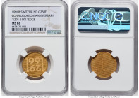 Confederation gold "700 Years of Confederation" 250 Francs 1991-B MS68 NGC, Bern mint, KM71.2. "1291-1991" on edge. HID09801242017 © 2022 Heritage Auc...