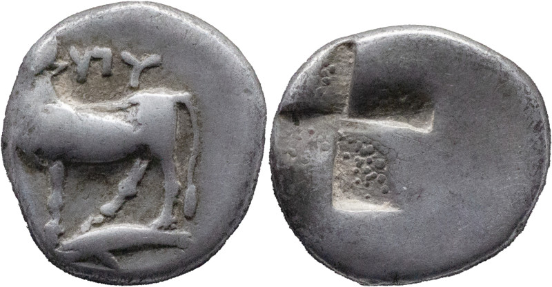 Greek Coins
THRACE. Byzantion. Circa 387/6-340 BC. AR Drachm 2.33 g. Bull stand...