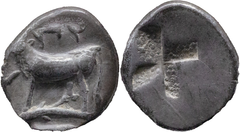 Greek Coins
THRACE. Byzantion. Circa 387/6-340 BC. AR Drachm 2.45 g. Bull stand...