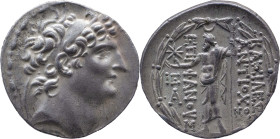 Greek Coins
SELEUKID KINGDOM. Antiochos VIII Epiphanes (Grypos). Circa 121/0-97/6 BC. AR Tetradrachm 16.64 g. Antioch on the Orontes. Diademed head r...