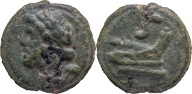 Roman Republic
ANONYMOUS. Rome. Circa 225-217. Aes Grave Semis. 135,55g. Laureate head of Saturn left; S (mark of value) horizontal below; all on rai...