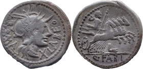Roman Republic
Q. FABIUS LABEO. Rome. Circa 124 BC. AR Denarius 3.57 g. LABEO / ROMA, Helmeted head of Roma right, X (mark of value) to lower right. ...