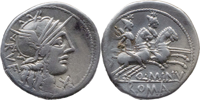 Roman Republic
Q. MINUCIUS RUFUS. Rome. Circa 122 BC. AR Denarius 3.86 g. RVF, ...