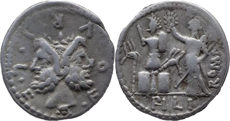 Roman Republic
M. FURIUS L.F. PHILUS. Rome. Circa 120 BC. AR Denarius 3.95 g. M...