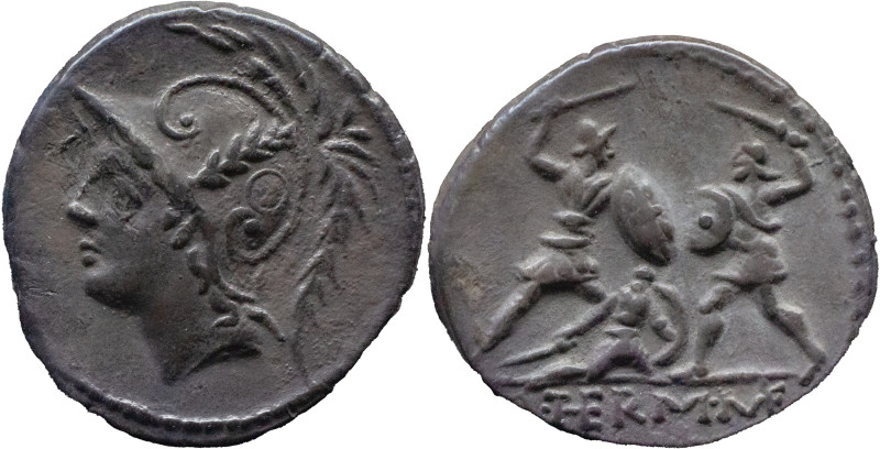 Roman Republic
Q. THERMUS M. F. Rome. Circa 103 BC. AR Denarius 3.67 g. Head of...