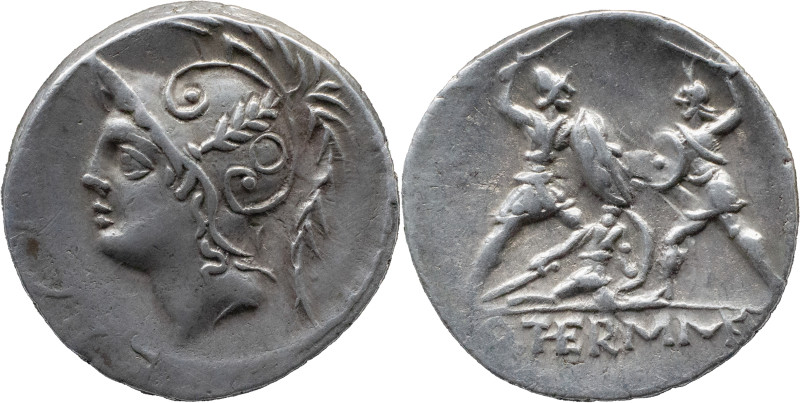 Roman Republic
Q. THERMUS M. F. Rome. Circa 103 BC. AR Denarius 3.93 g. Head of...