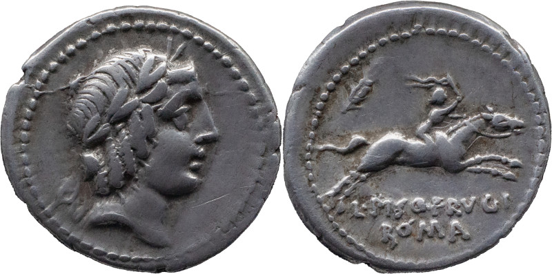 Roman Republic
L. CALPURNIUS PISO FRUGI. Rome. Circa 90 BC. AR Denarius 3.77 g....