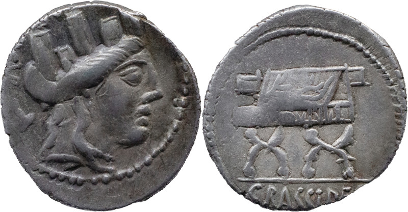 Roman Republic
P. FURIUS CRASSIPES. Rome. Circa 84 BC. AR Denarius 3.84 g. AED ...