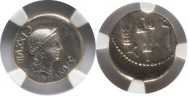 Roman Republic
C. NORBANUS. Rome. Circa 83 BC. AR Denarius. C NORBANVS, Diademed head of Venus right; LXXXXVI to left / Fasces with axe; grain ear to...