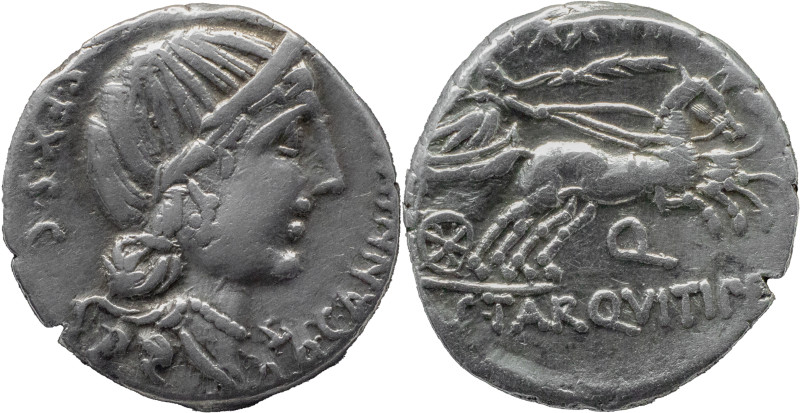 Roman Republic
C. ANNIUS T.F. & C. TARQUITIUS P.F. Mint in northern Italy or Sp...