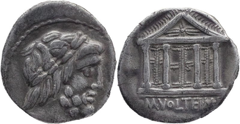 Roman Republic
M. VOLTEIUS M.F. Rome. Circo 75 BC. AR Denarius 3.81 g. Laureate...