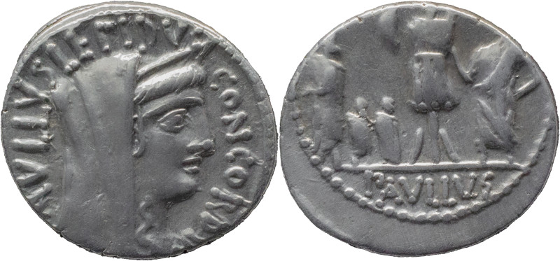 Roman Republic
L. AEMILIUS LEPIDUS PAULLUS. Rome. Circa 62 BC. AR Denarius 3.89...