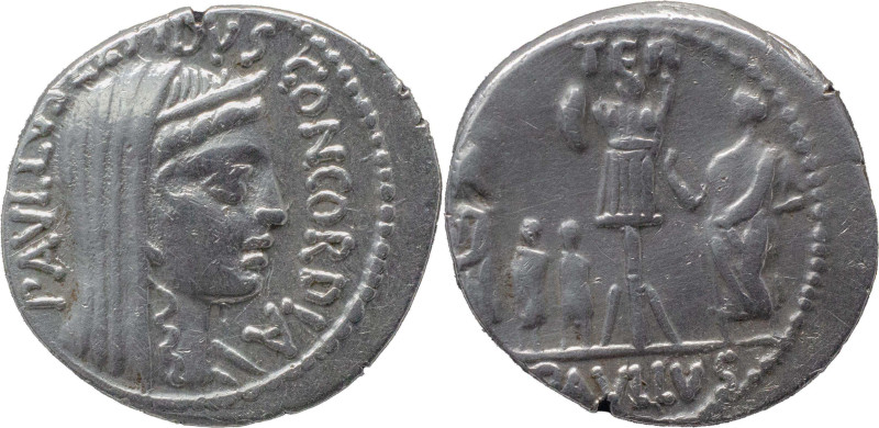 Roman Republic
L. AEMILIUS LEPIDUS PAULLUS. Rome. Circa 62 BC. AR Denarius 3.78...