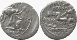 Roman Republic
M. AEMILIUS SCAURUS and P. PLAUTIUS HYPSAEUS. Rome. Circa 58 BC. AR Denarius 3.90 g. M SCAVR / AED CVR / EX S C / REX ARETAS, Nabatean...
