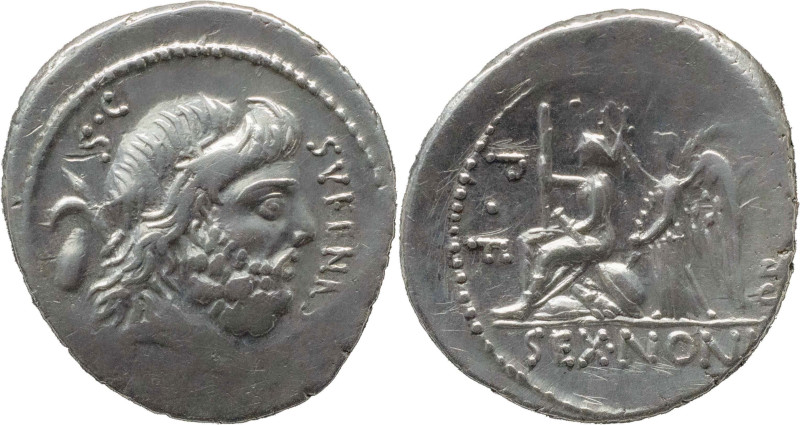 Roman Republic
M. NONIUS SUFENAS. Rome. Circa 57 BC. AR Denarius 3.87 g. SVFENA...