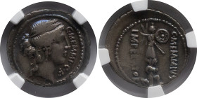 Roman Republic
C. MEMMIUS C.F. Rome. Circa 56 BC. AR Denarius. C MEMMI C F, Head of Ceres right, wearing wreath of grain ears / C MEMMIVS / IMPERATOR...