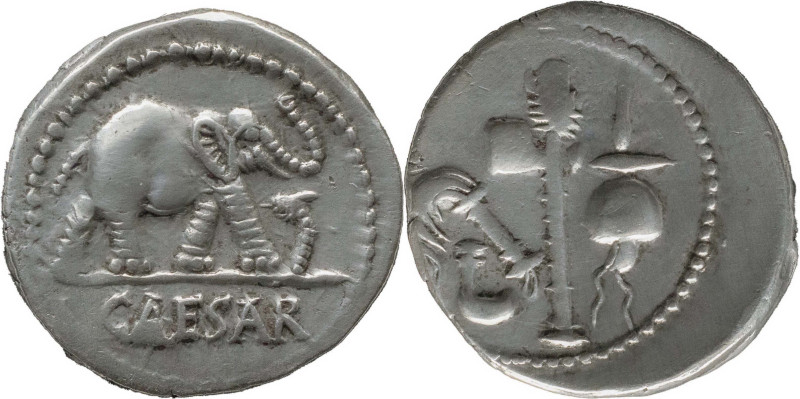 Roman Republic
JULIUS CAESAR. Military mint traveling with Caesar. Circa 49 BC....