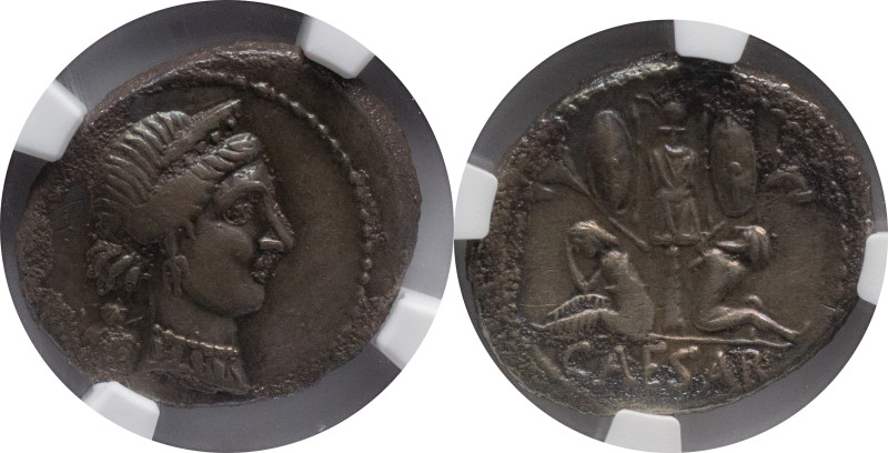 Roman Republic
JULIUS CAESAR. Military mint traveling with Caesar in Spain. Cir...