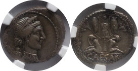 Roman Republic
JULIUS CAESAR. Military mint traveling with Caesar in Spain. Circa 46-45 BC. AR Denarius. Diademed head of Venus right; Cupid to left ...