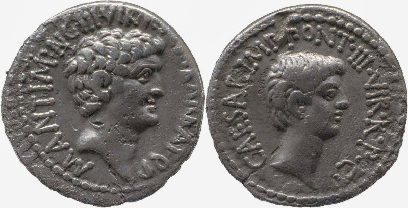Roman Republic
MARK ANTONY & OCTAVIAN. M. Barbatius Pollio, quaestor pro praeto...