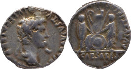 The Roman Empire
AUGUSTUS. Lugdunum. Circa 27 BC-14 AD. AR Denarius 3.86 g. CAESAR AVGVSTVS DIVI F PATER PATRIAE, Laureate head right / C L CAESARES ...