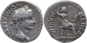 The Roman Empire
TIBERIUS. Lugdunum. "Tribute Penny" type. Circa 14-37. AR Denarius 3.68 g. TI CAESAR DIVI AVG F AVGVSTVS, Laureate head right / PONT...