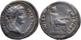 The Roman Empire
TIBERIUS. Lugdunum. "Tribute Penny" type. Circa 14-37. AR Denarius 3.69 g. TI CAESAR DIVI AVG F AVGVSTVS, Laureate head right / PONT...