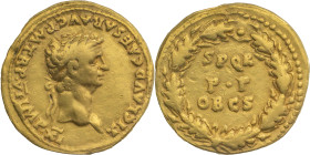 The Roman Empire
Claudius I. Rome. Circa 41-54. AU Aureus 7.43 g. TI•CLAVD•CAESAR•AVG•P•M•TR•P•VI•IMP•XI, laureate head of Claudius I right / S P Q R...