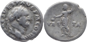 The Roman Empire
VESPASIAN. Rome. Circa 69-79. AR Denarius 3.35 g. IMP CAES VESP AVG P M COS IIII, Laureate head right / VES - TA, Vesta standing lef...