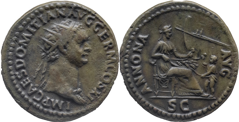 The Roman Empire
Domitian. Rome. Circa 81-96. AE Dupondius 13.94 g. IMP CAES DO...