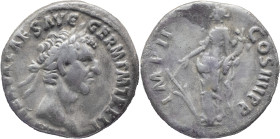 The Roman Empire
NERVA. Rome. Circa 96-98. AR Denarius 3.04 g. IMP NERVA CAES AVG GERM P M TR P II, Laureate head right / IMP II COS IIII P P, Libert...