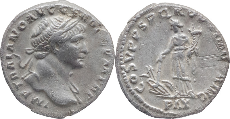 The Roman Empire
TRAJAN. Rome. Circa 98-117. AR Denarius 3.41 g. IMP TRAIANO AV...