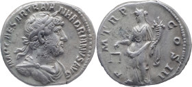 The Roman Empire
HADRIAN. Rome. Circa 117-138. AR Denarius 3.04 g. IMP CAESAR TRAIAN HADRIANVS AVG, Laureate bust right, with slight drapery / P M TR...