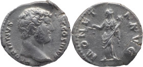The Roman Empire
HADRIAN. Rome. Circa 117-138. AR Denarius 2.71 g. HADRIANVS AVG COS III P P, bare head right / MONETA AVG, Moneta standing left, hol...