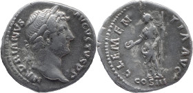 The Roman Empire
HADRIAN. Rome. Circa 117-138. AR Denarius 2.97 g. HADRIANVS AVGVSTVS P P, Laureate head right / CLEMENTIA AVG / COS III, Clementia s...