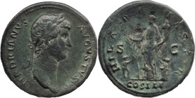 The Roman Empire
HADRIAN. Rome. Circa 117-138. AE Sestertius 27.97 g. HADRIANVS AVGVSTVS P P, Laureate head right / HILARITAS PR / COS III / S - C, H...