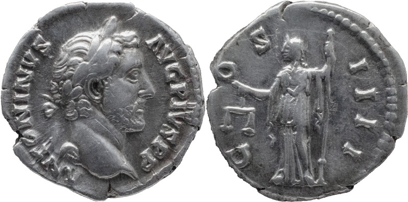 The Roman Empire
ANTONINUS PIUS. Rome. Circa 138-161. AR Denarius 3.37 g. ANTON...