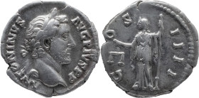The Roman Empire
ANTONINUS PIUS. Rome. Circa 138-161. AR Denarius 3.37 g. ANTONINVS AVG PIVS P P, Laureate head right / COS IIII, Aequitas standing l...