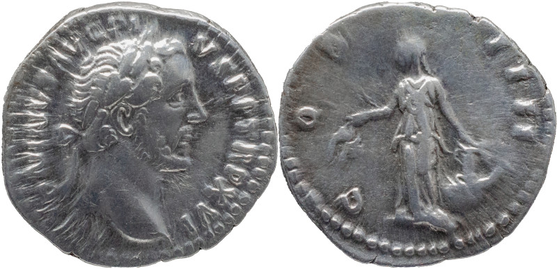 The Roman Empire
ANTONINUS PIUS. Rome. Circa 138-161. AR Denarius 3.06 g. ANTON...
